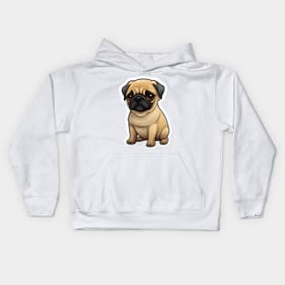 Cute Pug Dog - Dogs Pugs Kids Hoodie